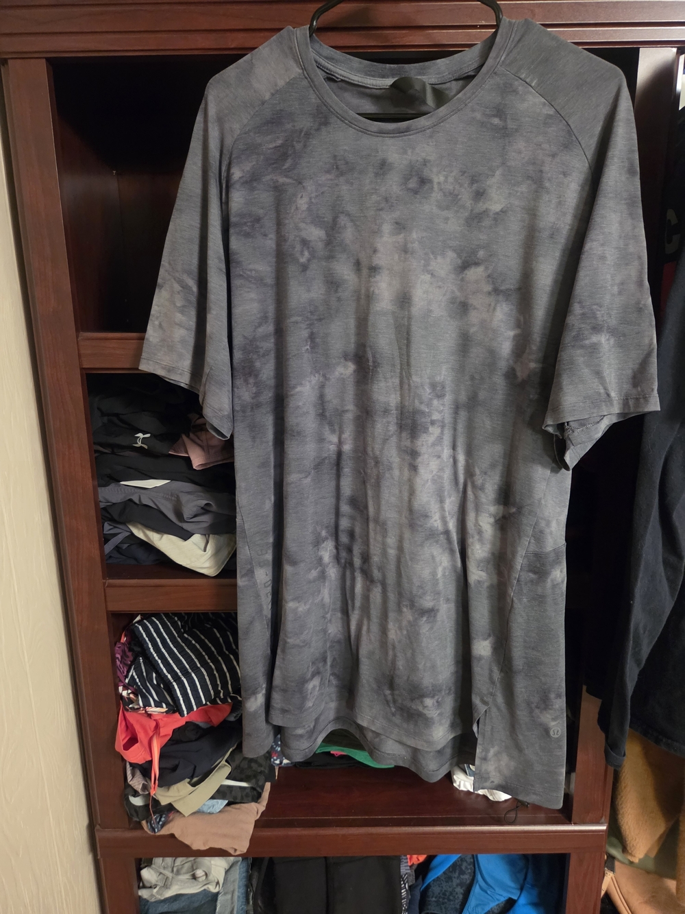 lululemon athletica Men's Charcoal Tie-Dye Short Sleeve Tee L/XL TALL